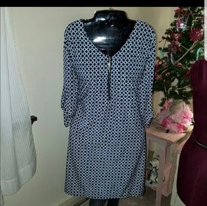 Blue and white dress